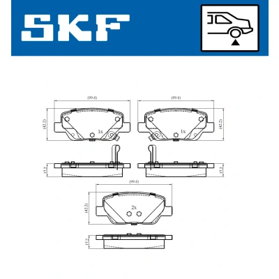 Bild av SKF VKBP 90303 A Jeu de plaquettes frein avec indicateur d&#039;usure