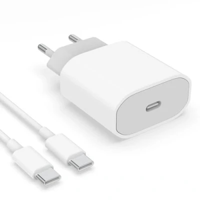 Bild av USB C snabbladdare 20 W med till kabel 1 m MFi certifierad för Phone 16/16 Pro/16 Pro Max/15/15 Pro/15 Max/15 Plus, iPad Pro/Air, USBC typ vägguttag strömförsörjningsadapter