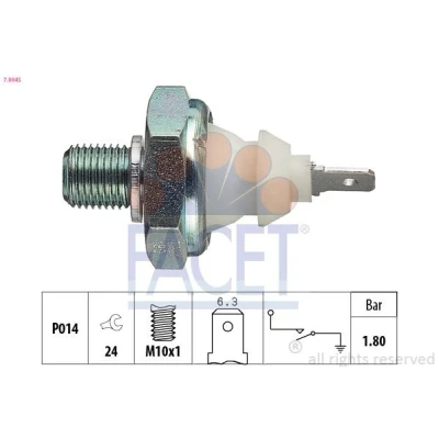 Bild av FACET 7.0045 Sonde De Pression d&#039;Huile M10x1 2 Made in Italy OE Equivalent VOLKSWAGEN: GOLF 2, 1 Cabriolet, 3, AUDI: A4 B5 Berline