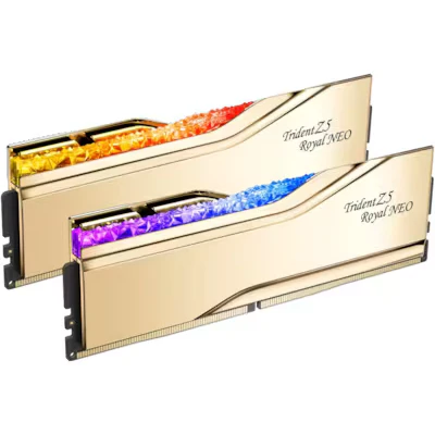 Bild av G.Skill Trident Z5 Royal Neo RGB DDR5 6400 32GB CL30 Dual Channel (2 pcs) AMD EXPO Guld med