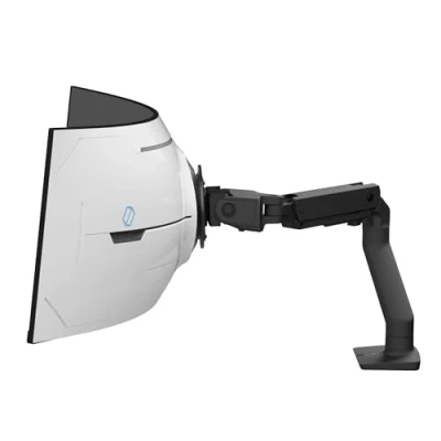 Bild av Ergotron HX VHD Premium kraftig spelmonitorarm, skrivbordsmontering för 1 000 R böjda ultrabidskärmar upp till 57 tum, 13 17 kg, VESA 75 x mm eller 100 Pivot, matt svart