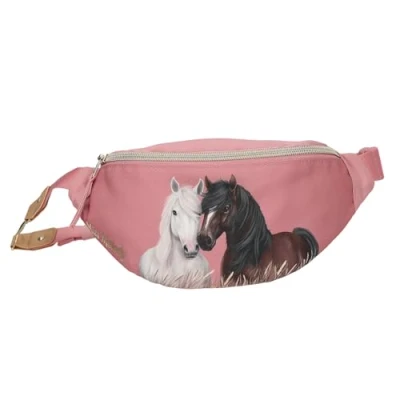 Bild av Depesche Miss Melody Dusty Rose 13188 liten axelremsväska i skymningsrosa med hästmotiv, axelväska justerbar axelrem, Flerfärgad, Rose, 27 x 12 2 cm,