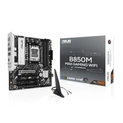 Bild av ASUS B850M MAX GAMING WIFI Moderkort AMD B850 AM5 socket DDR5 RAM Micro ATX