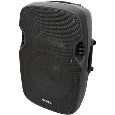 Bild av Ibiza XTK15A PLUG &amp; PLAY 15&quot;/38cm aktivt högtalarsystem med 600W RMS effekthantering Kompressionsdiskanter, basreflexsystem, förstärkarmodul, LINE/MICRO ingångar Svart