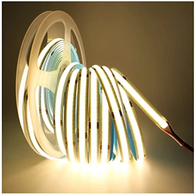 Bild av Tesfish LED Remsa COB, DC 24V 5 Meter Strip 320 LEDs/M Totalt 1600 LEDs Naturvitt 4000K Neonljus Flexibel Superljus Ljus för Fest, Disk, Hylla, Hemdekoration