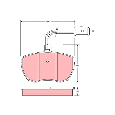 Bild av TRW GDB759 Jeu de plaquettes frein contact signal d&#039;usure inclus IVECO: DAILY 2 Pritsche/Fahrgestell, Kasten/Kombi, 1