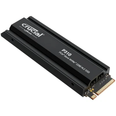 Bild av Crucial P310 1TB PCIe Gen4 NVMe M.2 Intern Gaming SSD med Kylfläns, Upp till 7100 MB/s, Kompatibel PlayStation 5 (PS5), Laptop/Desktop, Solid State Drive CT1000P310SSD5 01