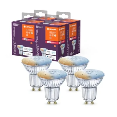 Bild av LEDVANCE Smart+ lampa med ZigBee teknik, 4.9W, PAR16, justerbar RGBW ljusfärg, GU10 fäste, 4 st.