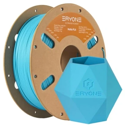 Bild av ERYONE matt PLA filament 1,75 mm, 3D skrivare filament, +/ 0,03 1 kg (2,2 lbs)/spole, aqua blå blågrön