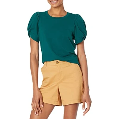 Bild av Amazon Essentials dam klassisk passform tvinnad ärm rund hals t shirt, skogsgrön, small