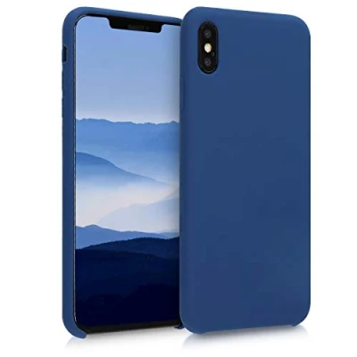 Bild av kwmobile Fodral kompatibelt med Apple iPhone XS Max mjukt skydd TPU silikon telefonfodral marinblå