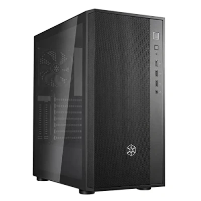 Bild av Silverstone FARA R1 V2 Tower ATX datorhölje, nätfrontpanel, sidodel i härdat glas, svart, SST FAR1B G