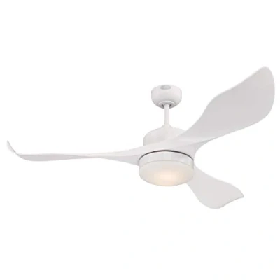 Bild av Westinghouse Belysning Pierre 132 cm vit inomhus takfläkt med ljus och fjärrkontroll, dimbar LED ljusarmatur, opalfrostat glas, DC motor