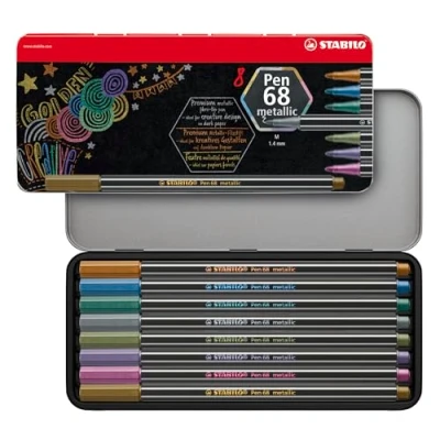 Bild av Ensemble de Marqueurs Stabilo Pen 68 Metallic 8 Pièces Multicouleur