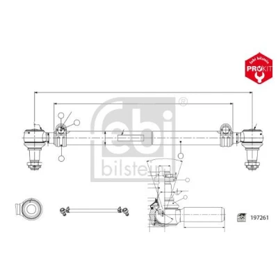 Bild av FEBI BILSTEIN 197261 Parallellstag framaxel med muttrar