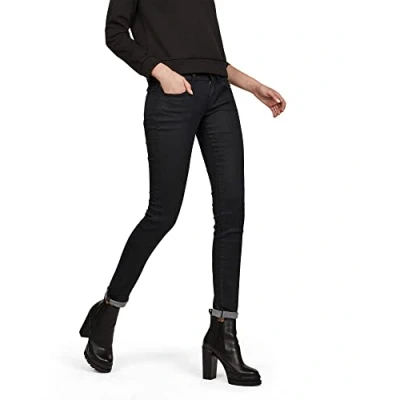 Bild av G STAR RAW kvinnors Lynn medelhög midja smala jeans, Blå (3d mörk åldrad 60885 8469 2967), 23W x 28L