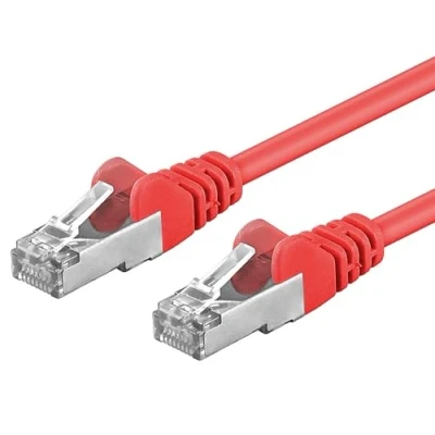 Bild av PremiumCord nätverkskabel, Ethernet, LAN &amp; Patch kabel CAT6a, 10 Gbit/s, S/FTP PIMF skärm, AWG 26/7, 100 procent Cu, snabb flexibel och robust RJ45 kabel, röd, 3 m