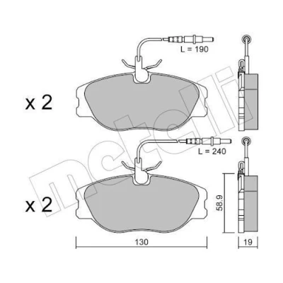 Bild av Bromsbeläggsats, Framaxel, citroën,fiat,lancia,peugeot, 4251.09, 4251.10, 71752992, 77362237, 9946016