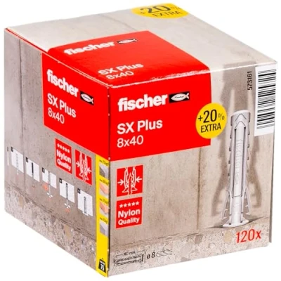 Bild av Fischer Multi material nylonankel SX Plus 8x40 + 20% extra innehåll gratis/låda med 120 st