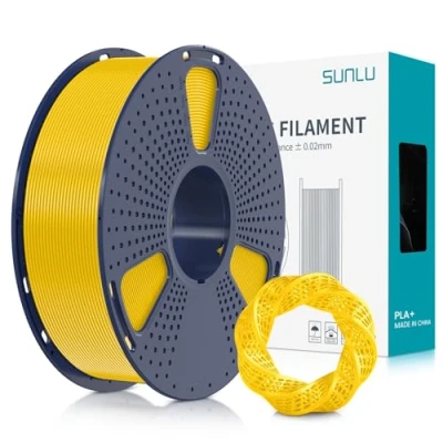 Bild av SUNLU PLA+ Filament 1.75mm 1KG, PLA Plus 3D Skrivarfilament, Starkare Motståndskraftig, Uppgraderad Utskrift Bättre än PLA, Dimensionell noggrannhet +/ 0.02mm, gul