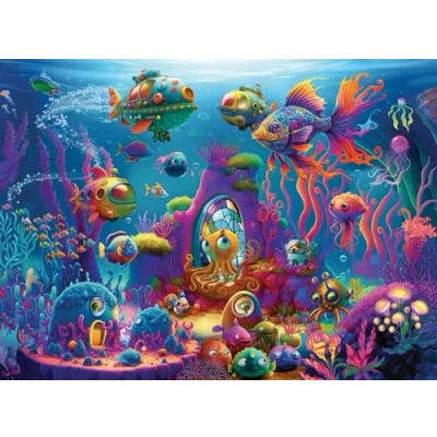 Bild av Ravensburger Barnpussel pussel 150 bitar XXL Underwater Aliens Från 7 år Högkvalitativt Tjock och slitstark kartong Undervattensvärld 13414