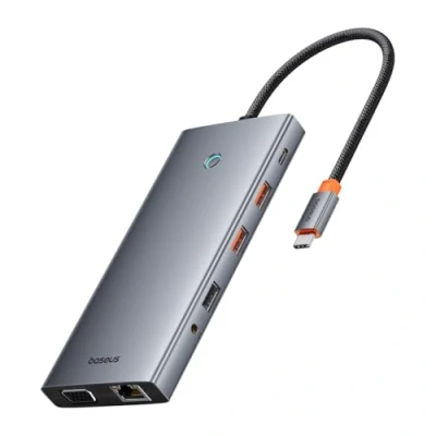 Bild av Baseus PortalJoy 13 in 1 Hub USB C to HDMI+DP+VGA+C+USB+PD+RJ45+SD/TF+3.5mm (gray)