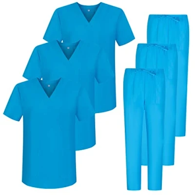Bild av MISEMIYA paket x 3 set unisex sanitära uniform uniformer 817 8312, Ljusblå 68, M