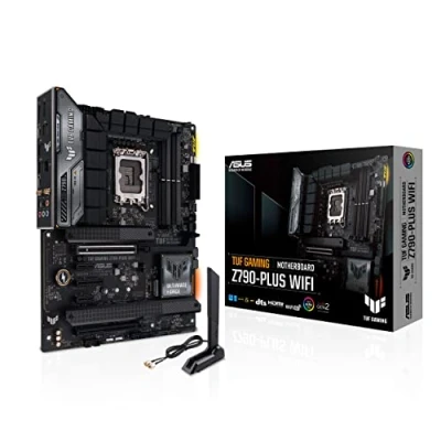 Bild av ASUS TUF GAMING Z790 PLUS WIFI 6E moderkort Intel LGA 1700 ATX (PCIe 5.0, fyra M.2, 16+1 DrMOS, DDR5, 2,5 Gb Ethernet, USB 3.2 Gen 2 x Type C, Thunderbolt (USB4), Aura Sync, AEMP II)