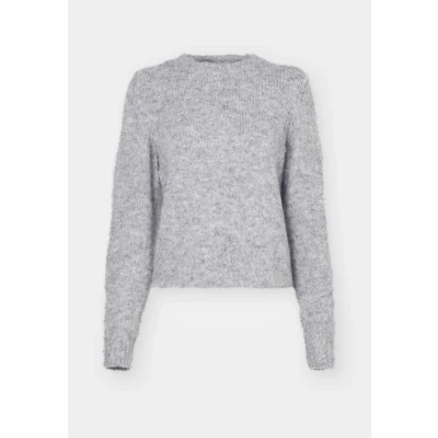 Bild av Vero Moda Vmnovah Oneck Stickad tröja, Storlek: XS, Medium grey melange