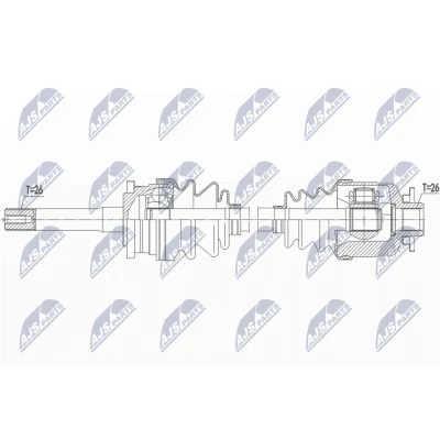 Bild av NTY NPW MZ 068 Arbre de transmission Essieu avant gauche 540 FORD: Ranger Mk2, MAZDA: Série B Pick up