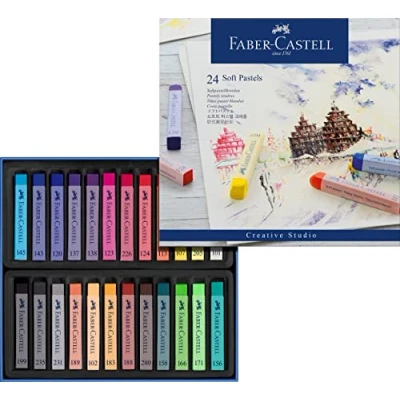 Bild av Faber Castell STUDIO QUALITY Färgkrita mjuk färgpenna blandfärger (paket om 24)