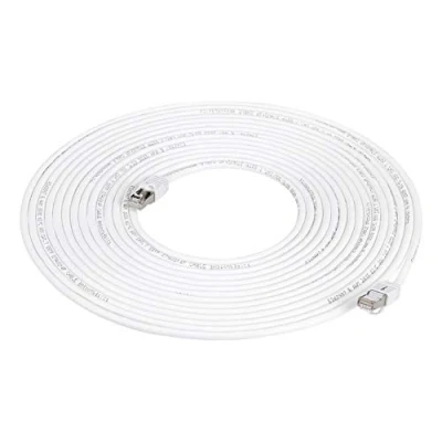 Bild av Amazon Basics RJ45, Cat 7, patch internetkabel, Ethernet, 10 Gbit/s, höghastighetskabel, 600 MHz, dubbelskärmad, 15 m, 1 pack, vit