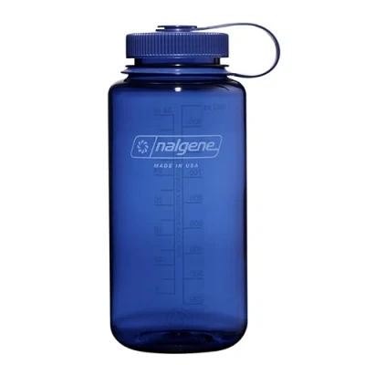 Bild av Nalgene vattenflaska monokrom samling BPA fri tillverkad av återvunnet material återanvändbar för backpacking, vandring, gym okrossbar 32 oz denim