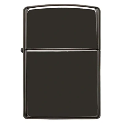 Bild av Zippo unisex vindtät, metall, långlivad, bäst vätska, påfyllningsbar, perfekt för cigaretter, cigarrer, ljus, ficktändare, elddon klassiska färger, högpolerad svart, vanlig