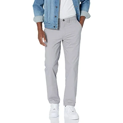Bild av Amazon Essentials Herr Skinny Fit Casual Stretch Chino byxa, ljusgrå, 33 B x 30 L