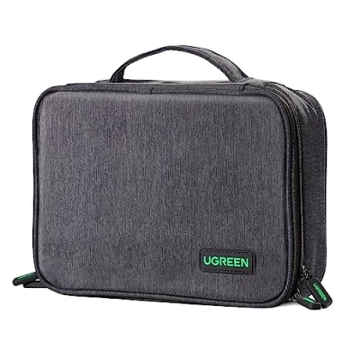 Bild av UGREEN elektronikväska reseorganisatör kabelväska universal för kabel elektroniktillbehör 3 lager stor väska kabel, laddare, powerbank, surfplatta.