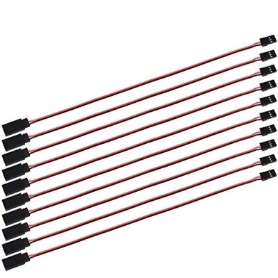 Bild av POFET 10 st Servo förlängningskabel ledtråd 50 cm 3 stift sladd JR hanhuvud och Futaba kvinnligt huvud för RC plan