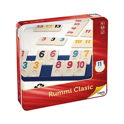 Bild av Cayro Rummy från 8 år klassisk modell roliga brädspel för barn och vuxna 106 delar, 1 tygväska 4 stöd 2 till spelare