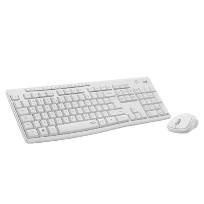 Bild av Logitech MK295 trådlöst tangentbordsmusset med SilentTouch teknik, shortcut knappar, optisk spårstyrning, Nano USB mottagare, fördröjningsfri trådlös anslutning, NL QWERTY layout vit