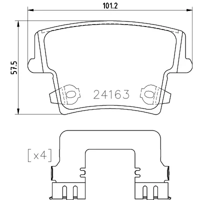 Bild av HELLA 8DB 355 025 051 Jeu de plaquettes frein avec indicateur d&#039;usure accessoires CHRYSLER: 300C Berline, Touring