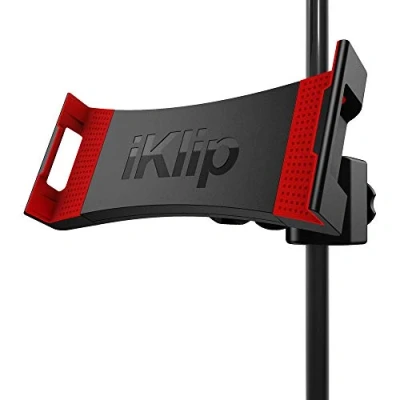 Bild av IK Multimedia iKlip 3 universalstativ på mikrofonstativ för surfplattor från 7 till 12,9 tum med eller utan skydd, tillbehör mikrofonstativ, monteringsstativ iPad