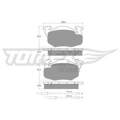 Bild av TOMEX brakes TX 10 341 Jeu de plaquettes frein Essieu avant contact signal d&#039;usure inclus avec accessoires PEUGEOT: 106 II 3/5 portes