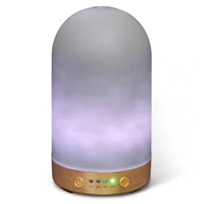 Bild av Earnest Living Essential Oil Diffuser Glasspridare med cementfinish 100 ml Timers Nattljus och Auto Off funktion Hemmakontor Luftfuktare Aromaterapi Diffusorer för eteriska oljor