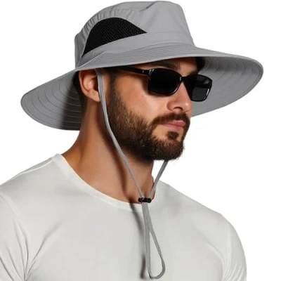 Bild av EINSKEY Hatt Herr Dam Bred Brätte UV Skydd Solhatt Fiskehatt Vikbar Safari Hat