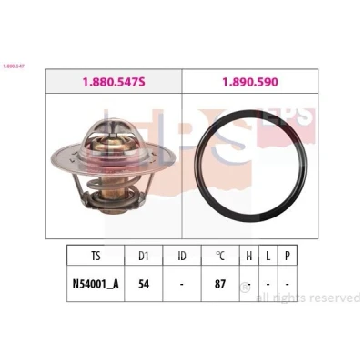 Bild av FACET 7.8547 Thermostat d&#039;eau 87 54 Made in Italy OE Equivalent avec joint d&#039;étanchéite AUDI: A3 3/5 portes, Sportback, A4 B7 Avant