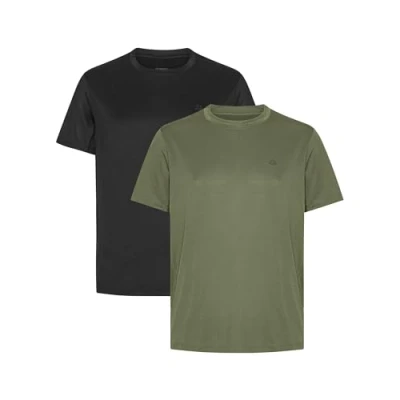 Bild av DANISH ENDURANCE Gym T shirt, Tränings &amp; Sporttröja, Lätt, för Män Flerfärgad (1x Svart, 1x Oliv) M