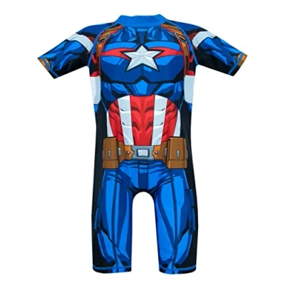 Bild av Marvel Pojkar Avengers Baddräkt Kapten Amerika Kostym Rash Guard Flerfärgad 122