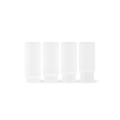 Bild av ferm LIVING Longdrinkglas Ripple, vitt, 300 ml, glas, set om 4