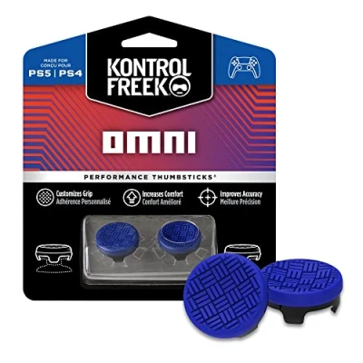 Bild av KontrolFreek Omni för kontroller till PlayStation 4 (PS4) och 5 (PS5) Performance Thumbsticks 2 låga konkava Blå