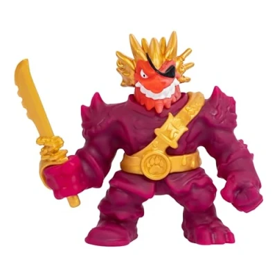 Bild av Heroes of Goo Jit Zu Cursed Sea. Super Gooey, Filled Toy Blazagon actionfigur hjältepaket. Med färgskiftande ansikte som avslöjar hans förbannelse.